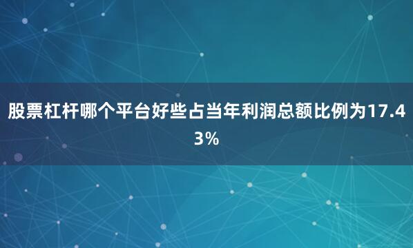 股票杠杆哪个平台好些占当年利润总额比例为17.43%